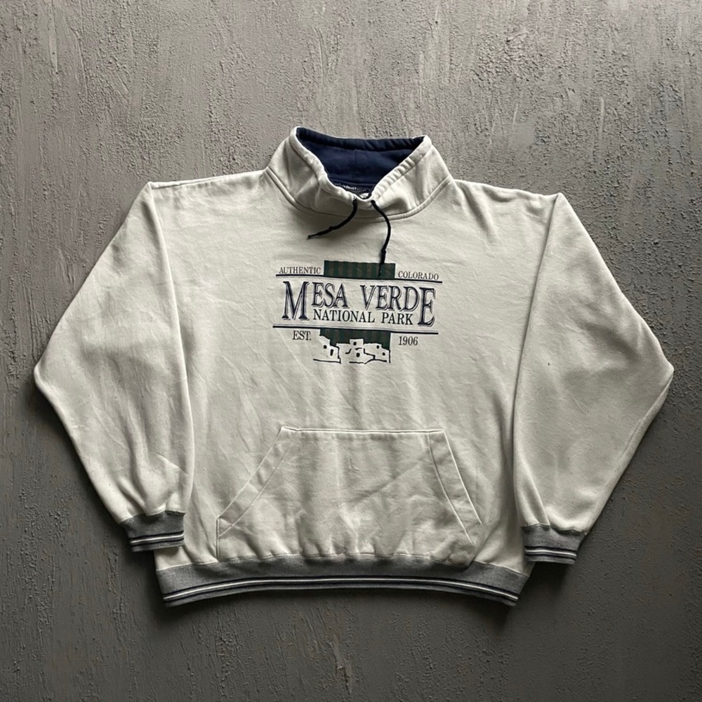 Vintage Mesa Verde National Park Pullover Gender XL White 90s Gear For Sports